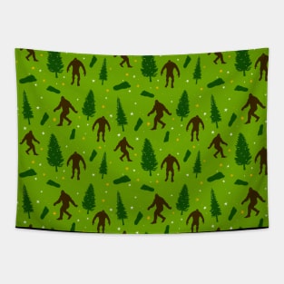 Bigfoot Is Out There Pattern Tapestry