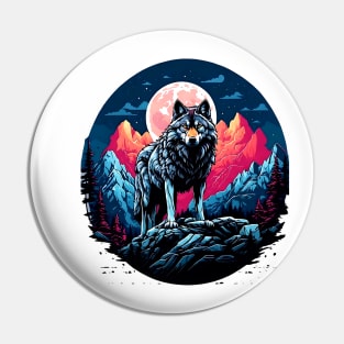 Happy Wolf Night Pin