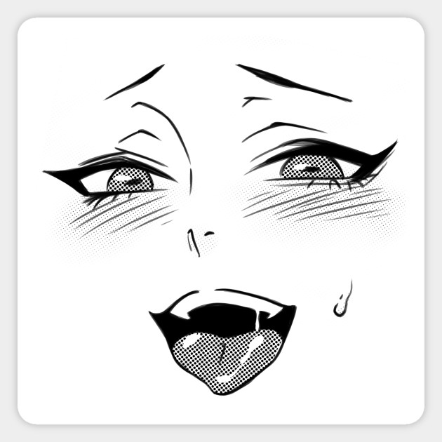 Ahegao Funny 2 Manga Girl Sticker Teepublic