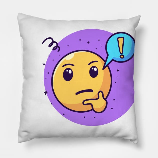 Think Emoji Pillow by yuniartwork