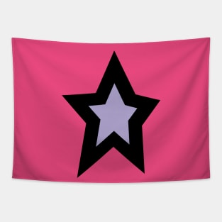 Purple Lavender Star Thick Black Line Tapestry