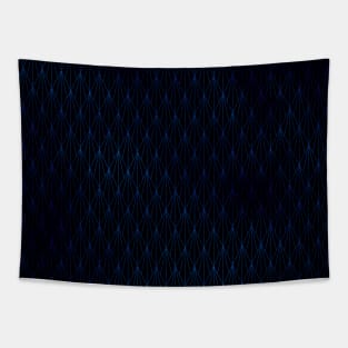 Black and Classic Blue Foil Vintage Fan Art Deco Pattern Tapestry