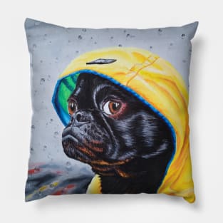 Raincoat Pug Pillow