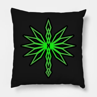 Green Abstract Celtic Knot Irish Pointy Edgy Sharp Red Fire Dragon Design Pillow