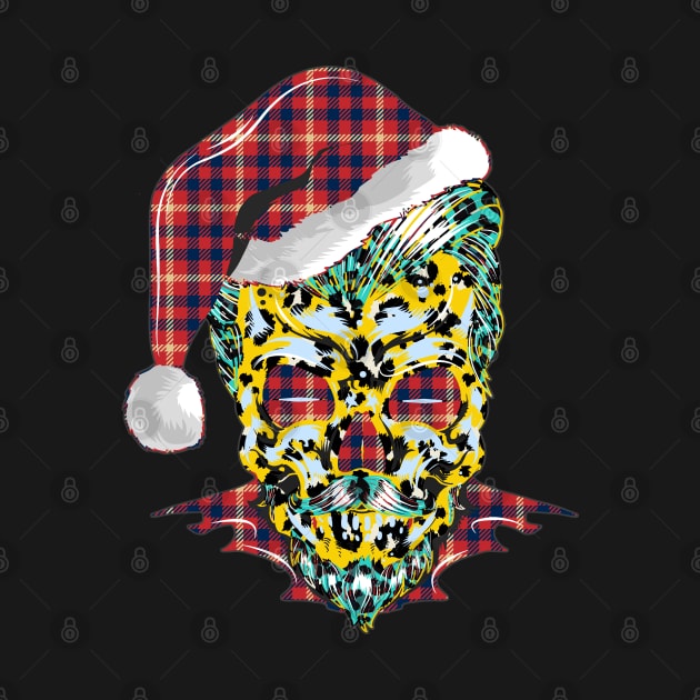 Christmas Cheetah Skull/ Buffalo Xmas Skull by UranusArts