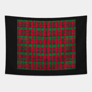 Red and Green Aesthetic Plaid Pattern Tapestry