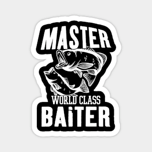 Fishing Meme | Vintage Master Baiter Funny Graphic For Punny Fisherman Magnet