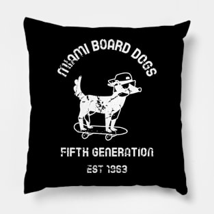 Miami Board Dogs - Ivory White Pillow