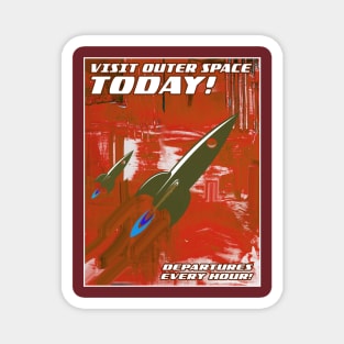 Visit Outer Space (Red) Magnet