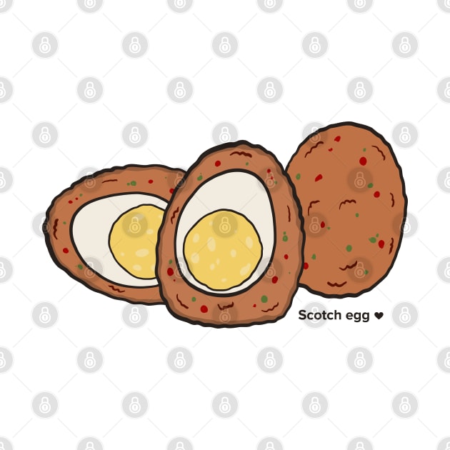 Scotch Egg Food Art Drawing by MariOyama