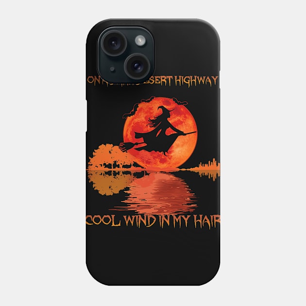 Witch Riding Brooms On A Dark Desert Highways Halloween Phone Case by cobiepacior