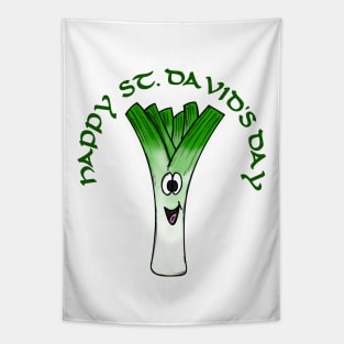 Happy St David's Day Leek Welsh Wales Funny Tapestry