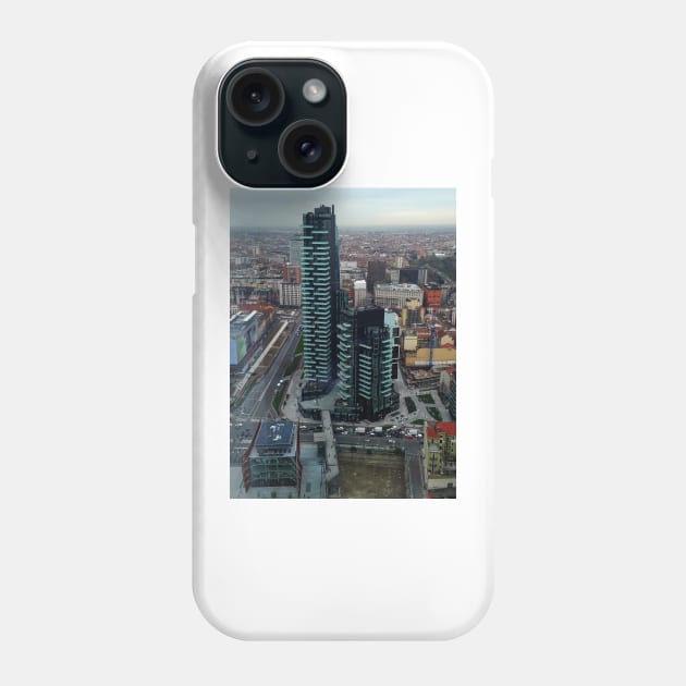 Aerial View of Central Milan with a Skyscraper Phone Case by IgorPozdnyakov