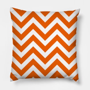 White and Orange Chevron Zig Zag Pillow