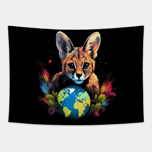 Serval Earth Day Tapestry