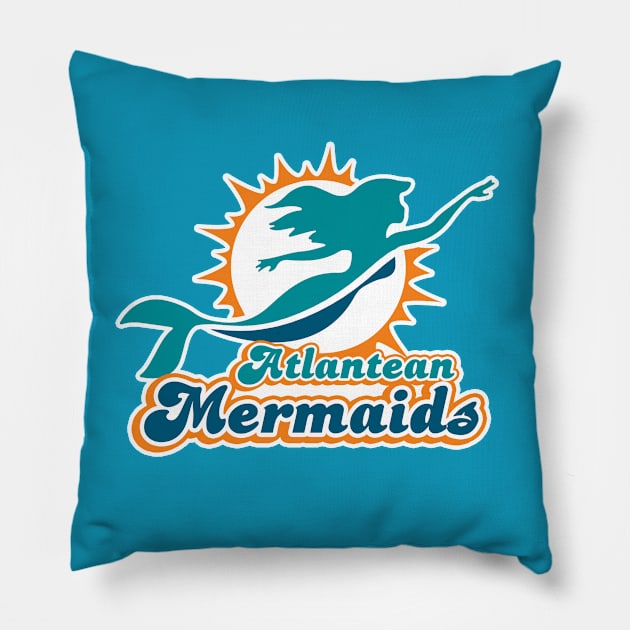 Atlantean Mermaids Pillow by dizzoriented