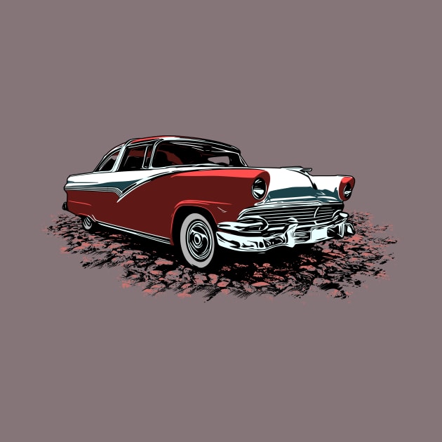 56 Ford Crown Victoria Unisex, 1956 red and white Crown Vic by ZoeysGarage