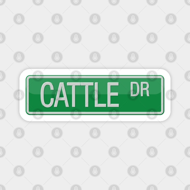 Cattle Drive Road Sign Magnet by reapolo