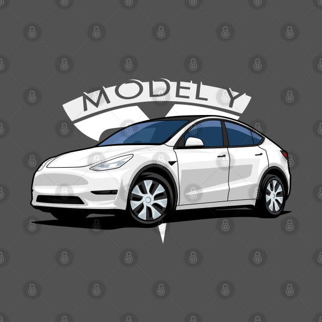 Model Y electric car white by creative.z