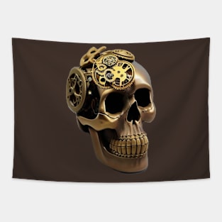Metal Machine Gears Skull Steampunk Tapestry