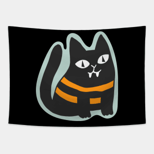 Halloween black cat Tapestry