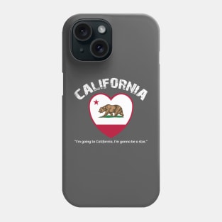 Bear Flag, Flag of California, Grizzly bear, “I’m going to California, I’m gonna be a star.” Phone Case