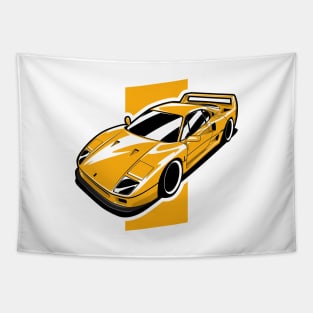 Yellow F40 Italian Supercar Tapestry