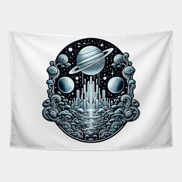 Fantastic Worlds Of Outer Space 408 Tapestry by Korey Watkins