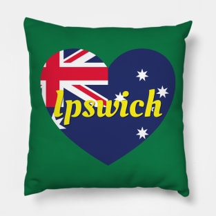 Ipswich QLD Australia Australian Flag Heart Pillow