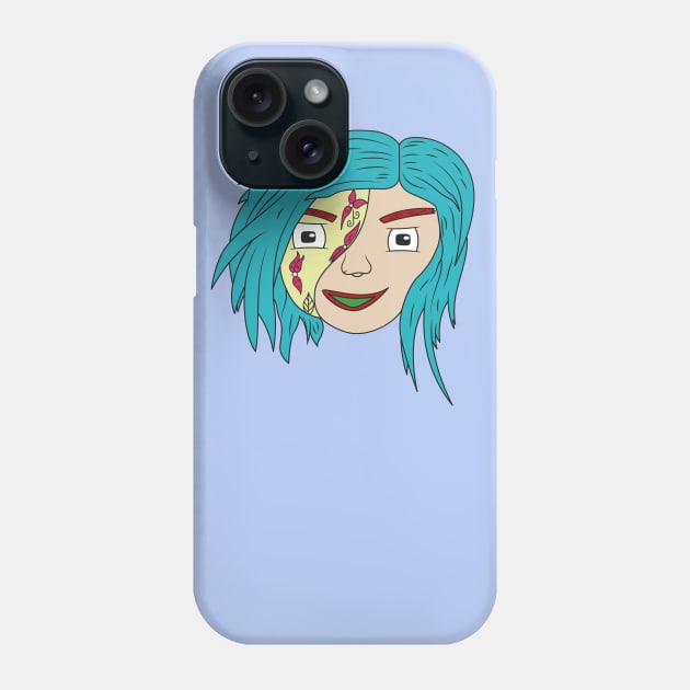 Green Short Hair Don't Care Phone Case by Bright by Me