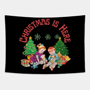 Green and Red Vintage Christmas Tapestry