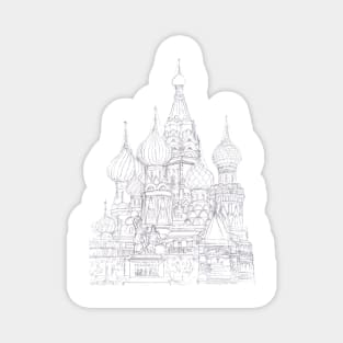 Moscow Saint Basil's Cathedral sketch Magnet