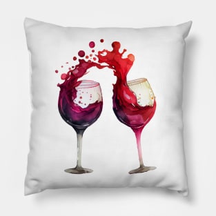 Red wine glasses Pillow