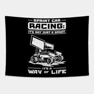 Sprint Car Dirt Track Racing Tapestry