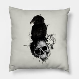 Raven and Skull Pillow