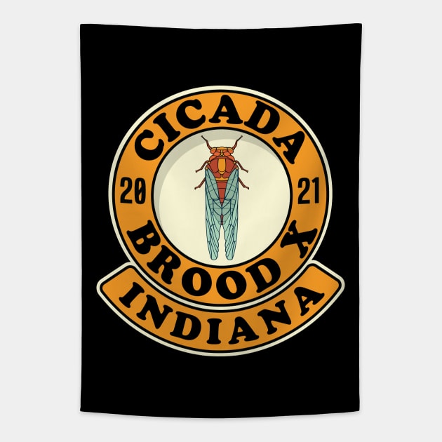Cicada 2021 Brood X Indiana IN Tapestry by Huhnerdieb Apparel