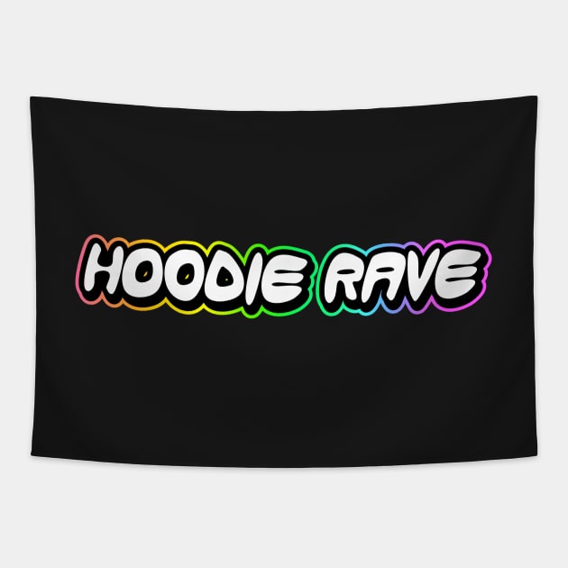 Hoodie Rave Rainbow Outline Inverted One-Liner Tapestry by MOULE