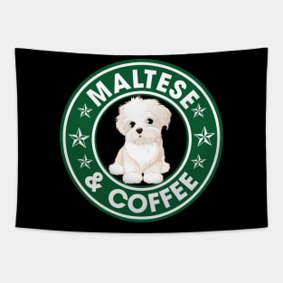 Maltese And Coffee Tapestry