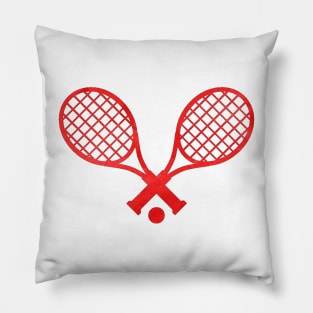 Tennis Racket Red Pillow