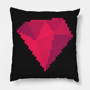 Ruby Gem Pixel Art Pillow