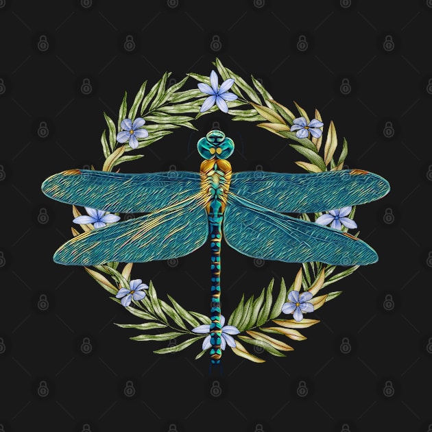 Dragonfly and Flowers by Fenay-Designs