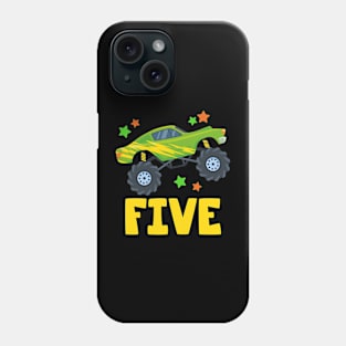 I'm 5 This Is How I Roll Monster Truck 5th Birthday GIft For Boys Toddler Kid Phone Case