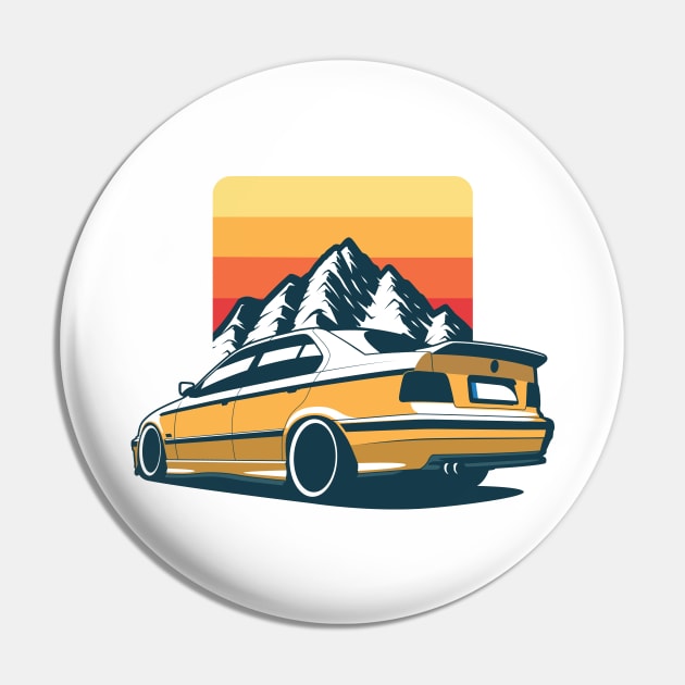 Yellow E36 Mountains Pin by KaroCars