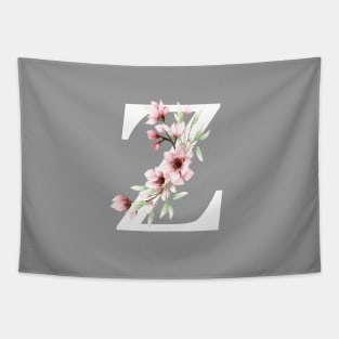 Letter Z Monogram With Cherry Blossoms Tapestry