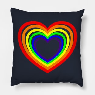 Pride Rainbow LGBT Hearts Pillow