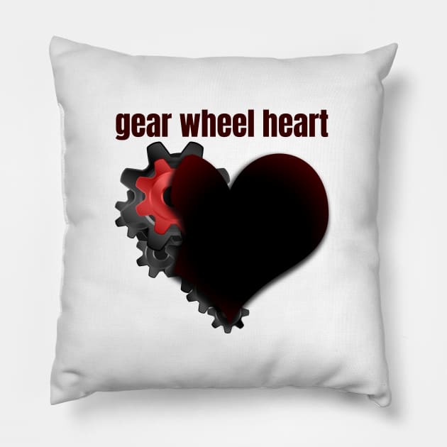 gear wheel heart Pillow by alialbadr