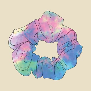 Rainbow Sky Clouds Tie-dye Scrunchie T-Shirt