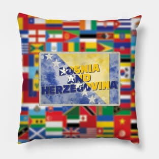 Bosnia and Herzegovina Vintage style retro souvenir Pillow