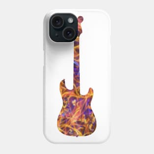 Yellow on Purple Flame Guitar Silhouette Phone Case
