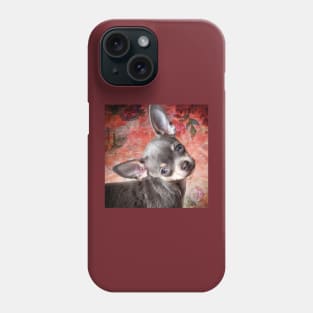 Adorable Cheeky Chihuahua Cute Face red art Phone Case